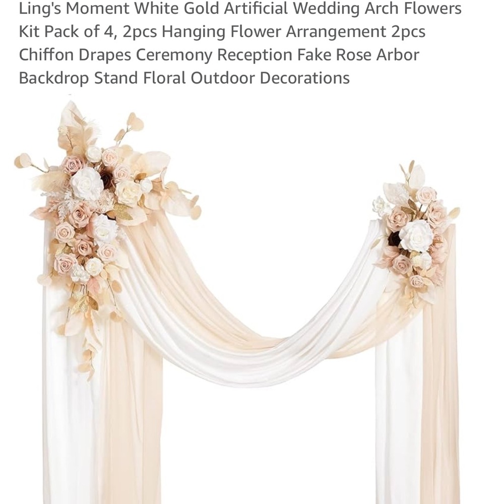 Wedding faux flowers drape.